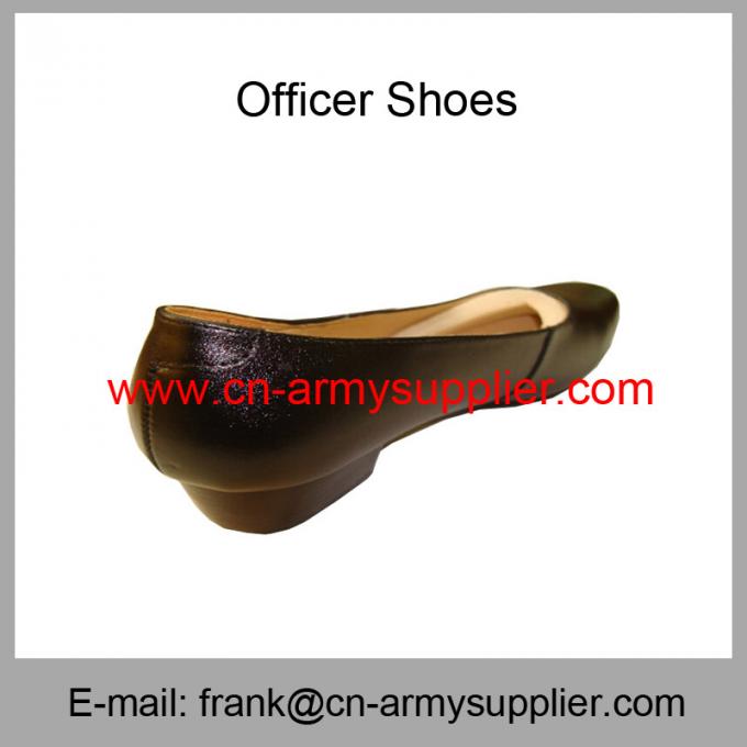 Wholesale Cheap China Black Genuine Leather Sole Lady Officer Shoes