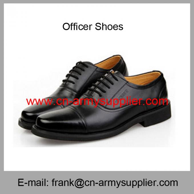 Wholesale Cheap China Black Leather PU Cement Police Officer Shoes