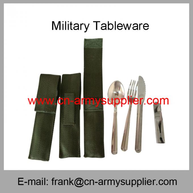 Wholesale Cheap China Army Stainless Steel Military Police Fork Spoon Tableware
