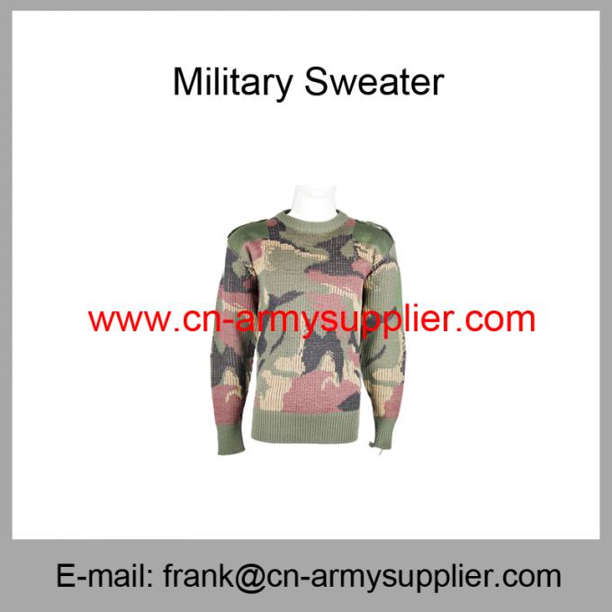 Wholesale Cheap China Military Woodland Camo Wool Acrylic  Police Army Pullover
