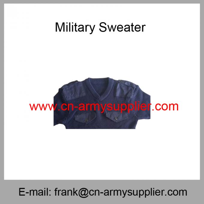 Wholesale Cheap China Military Navy Blue Wool Acrylic  Police Army Jumper