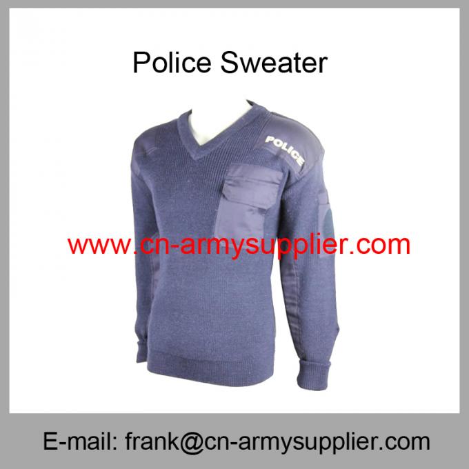 Wholesale Cheap China Military Wool Acrylic Police Army Navy Blue Sweater