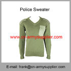Wholesale Cheap China Military Wool Acrylic Polyester Army Green Police Sweater