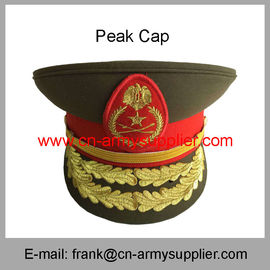Wholesale Cheap China Army Gold Metal Color Ceremony  Police Peak Service Cap
