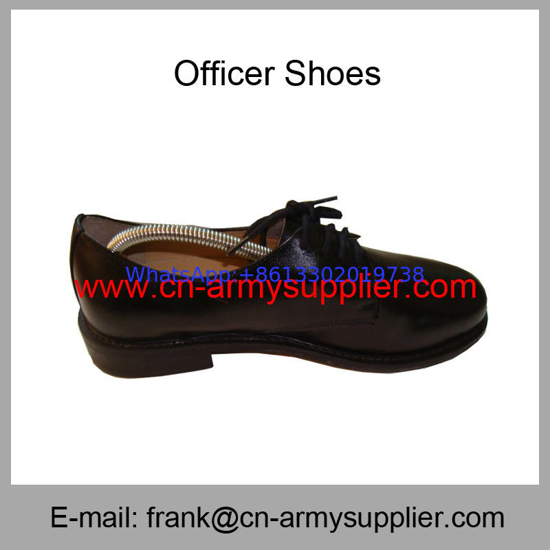 Wholesale Cheap China Black Leather Sole Full Grain Leather Police Officer Shoes