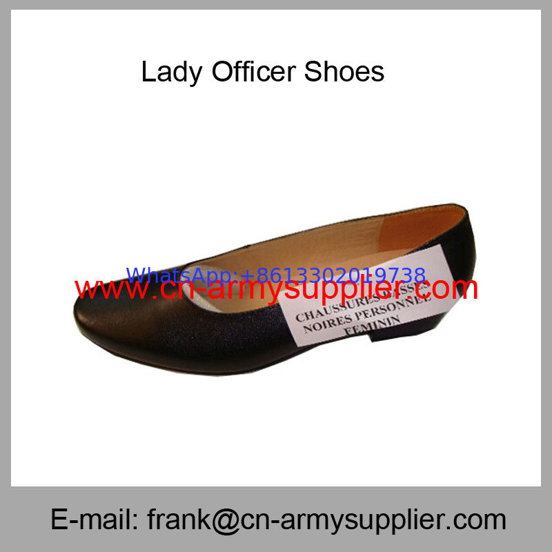 Wholesale Cheap China Black Genuine Leather Sole Lady Officer Shoes