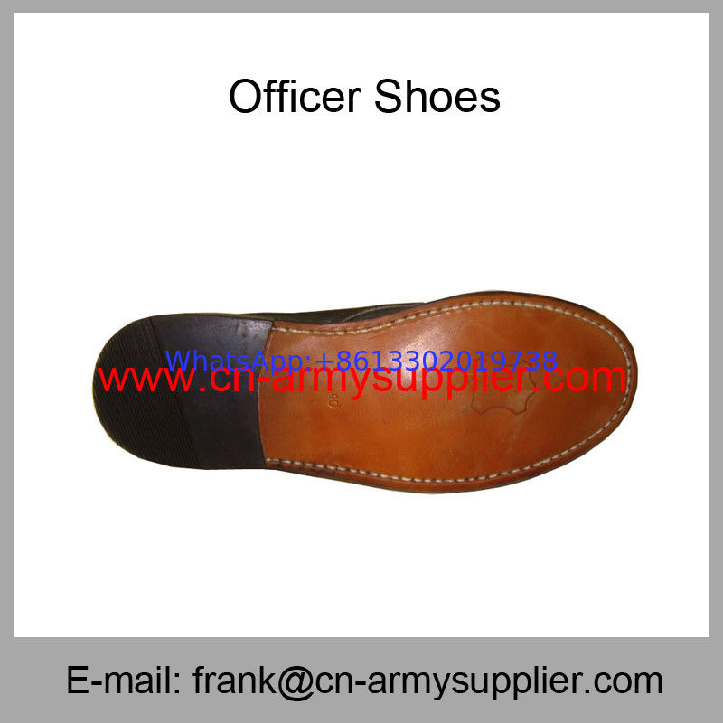 Wholesale Cheap China Black Leather PU Cement Police Officer Shoes