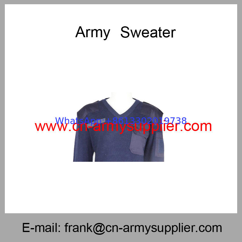 Wholesale Cheap China Military Navy Blue Wool Acrylic  Army Police Jersey