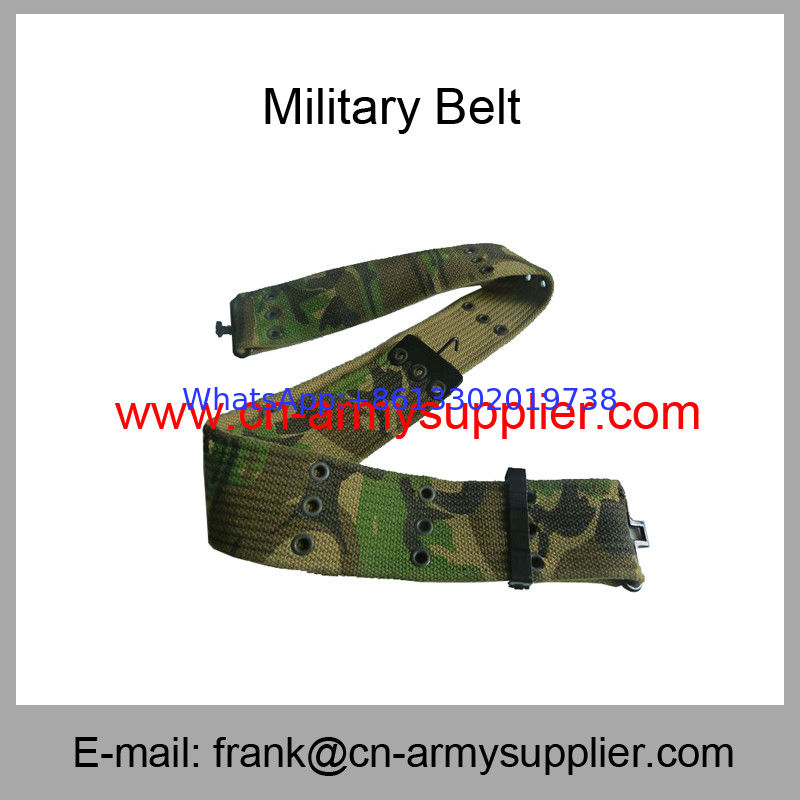 Wholesale Cheap China Army Polyester Camo Military Metal Buckle Police Belts
