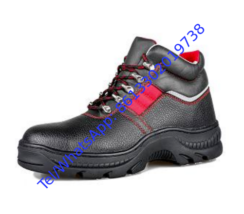 Black Safety Shoes Steel Toe Cap Safety Work Boots Durable Comfortable Protective Footwear for Industrial Construction and Warehouse